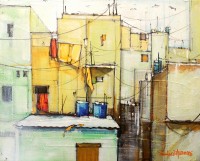 Salman Farooqi, 16 x 20 Inch, Acrylic on Canvas, Cityscape Painting, AC-SF-350